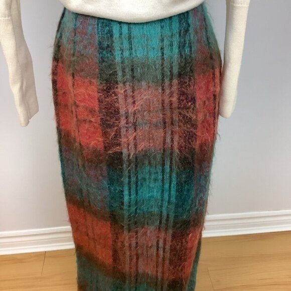 ANDREW STEWART TARTAN VINTAGE MAXI WOOL MOHAIR SKIRT - Picture 6 of 10